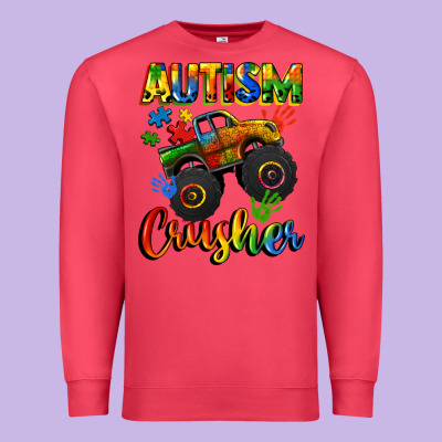 Autism Crusher Premium Sweatshirt Designed By Cowgirlartshop