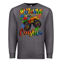 Charcoal Heather autism crusher Premium Sweatshirt - CowGirlArtShop