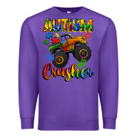 Purple autism crusher Premium Sweatshirt - CowGirlArtShop