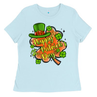 Baby Blue happy st patrick s day shamrock Ladies Tee - Artiststas