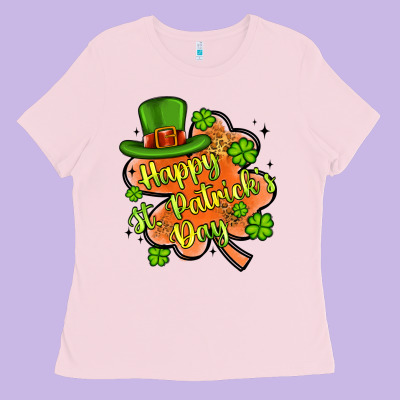 Happy St Patrick S Day Shamrock Ladies Tee Designed By Artiststas