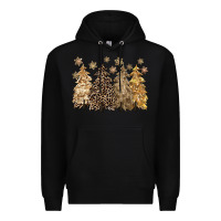 Black merry christmas leopard trees Premium Hoodie - CowGirlArtShop