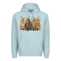 Blue Mist merry christmas leopard trees Premium Hoodie - CowGirlArtShop