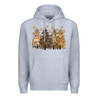 Heather Grey merry christmas leopard trees Premium Hoodie - CowGirlArtShop