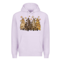 Lilac merry christmas leopard trees Premium Hoodie - CowGirlArtShop