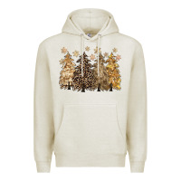 Oatmeal Heather merry christmas leopard trees Premium Hoodie - CowGirlArtShop