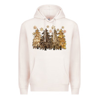 Pale Pink merry christmas leopard trees Premium Hoodie - CowGirlArtShop