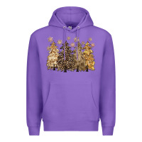 Purple merry christmas leopard trees Premium Hoodie - CowGirlArtShop