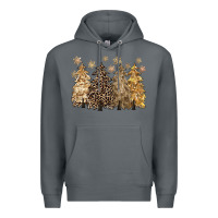 Rock merry christmas leopard trees Premium Hoodie - CowGirlArtShop