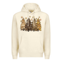 Sandshell merry christmas leopard trees Premium Hoodie - CowGirlArtShop