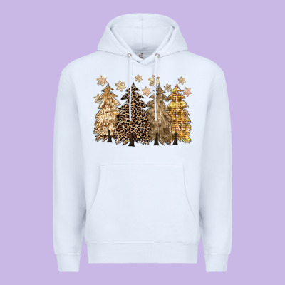 Merry Christmas Leopard Trees Premium Hoodie Designed By Cowgirlartshop