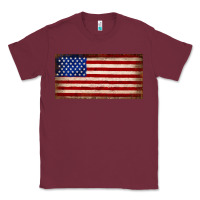 Burgundy American flag Classic Tee - JahusDesignShop