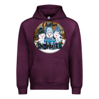 Mauve Wine Chillin With My Snowmies Urban Hoodie - FaDigitalArtStudio
