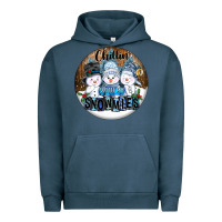 Pigment Midnight Navy Chillin With My Snowmies Urban Hoodie - FaDigitalArtStudio