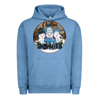 Pigment Pebble Blue Chillin With My Snowmies Urban Hoodie - FaDigitalArtStudio