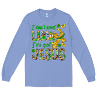 Colony Blue I Don't Need Luck I've Got Jesus St. Patricks Long Sleeve Tee - BundleAndBundleShop