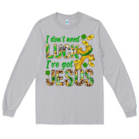 Moon Dust I Don't Need Luck I've Got Jesus St. Patricks Long Sleeve Tee - BundleAndBundleShop