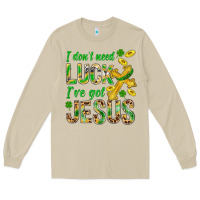 Mushroom I Don't Need Luck I've Got Jesus St. Patricks Long Sleeve Tee - BundleAndBundleShop