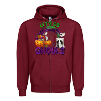 Burgundy Let's Go Ghouls Zipper Hoodie - texasbilliewilder