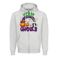 Dove Grey Let's Go Ghouls Zipper Hoodie - texasbilliewilder