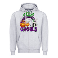 Heather Grey Let's Go Ghouls Zipper Hoodie - texasbilliewilder