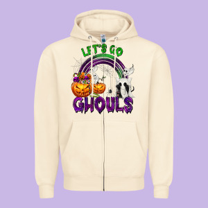 Let's Go Ghouls Zipper Hoodie Designed By Texasbilliewilder