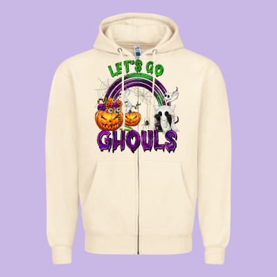 Let's Go Ghouls Zipper Hoodie Designed By Texasbilliewilder