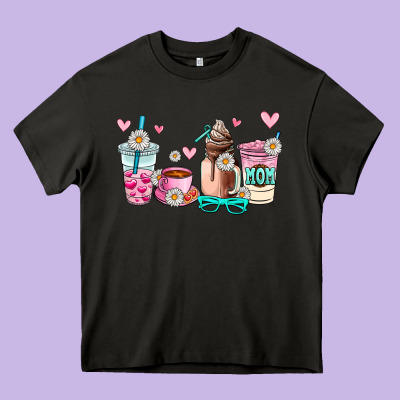 Mom Coffee Cup Heavy Core Tee Designed By Adodesignshop