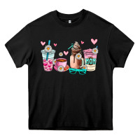 Black mom coffee cup Heavy Core Tee - AdoDesignShop