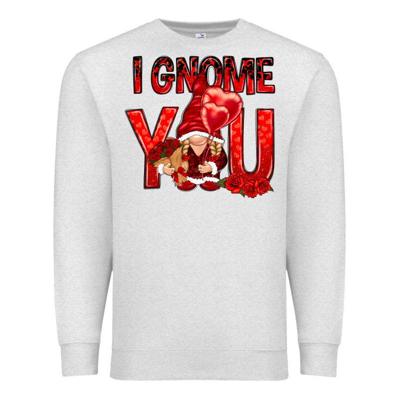 I Gnome You With Roses Valentine's Day Premium Sweatshirt by HowdyJamesFarm | Teevron