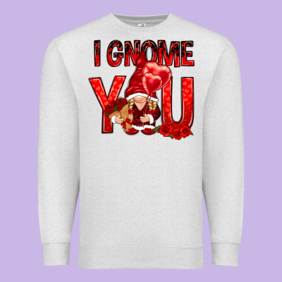 I Gnome You With Roses Valentine's Day Premium Sweatshirt Designed By Howdyjamesfarm