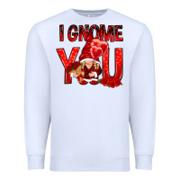 White I gnome you with roses Valentine's Day Premium Sweatshirt - HowdyJamesFarm