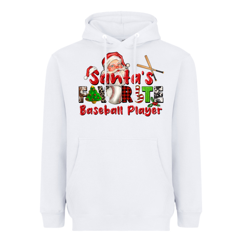 Santas Favorite Baseball Player Heavyweight Hoodie by CowGirlArtShop | Teevron