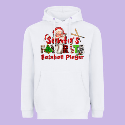 Santas Favorite Baseball Player Heavyweight Hoodie Designed By Cowgirlartshop