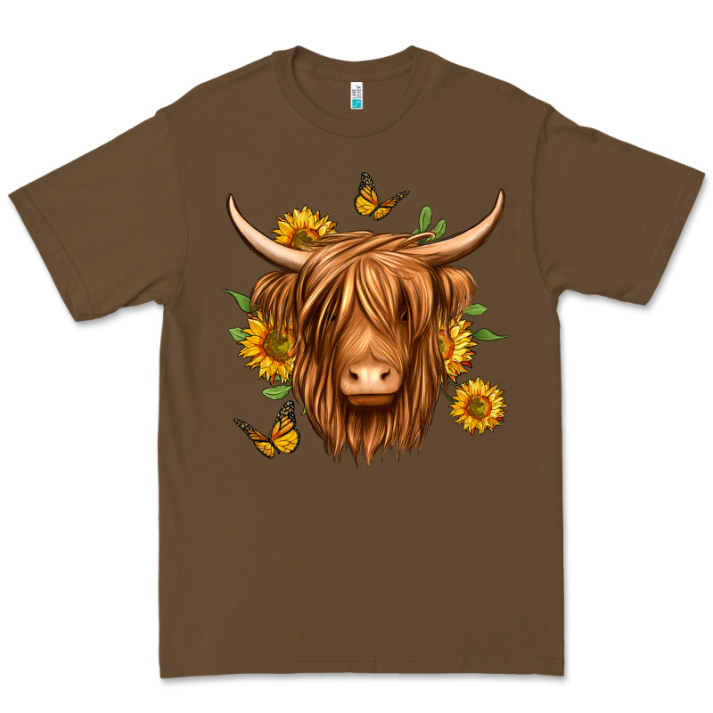 Sunflowers Long Haired Cow Premium Tee by Jasminsmagicworld | Teevron