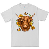 Dove Grey sunflowers long haired cow Premium Tee - Jasminsmagicworld