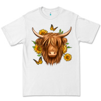 White sunflowers long haired cow Premium Tee - Jasminsmagicworld