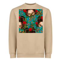 Mushroom Messy Bun Mom And Cross With Leopard Patterns Heavyweight Sweatshirt - BundleAndBundleShop