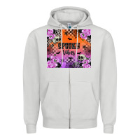 Dove Grey Spooky Vibes Zipper Hoodie - texasbilliewilder