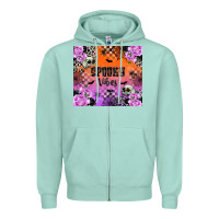 Seafoam Spooky Vibes Zipper Hoodie - texasbilliewilder