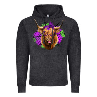 Vintage Black halloween highland cow Vintage Hoodie - Jasminsmagicworld