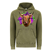 Vintage Olive halloween highland cow Vintage Hoodie - Jasminsmagicworld