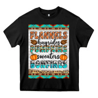 Black Flannels Hayrides Pumpkins Sweaters Bonfires Heavy Core Tee - Artiststas