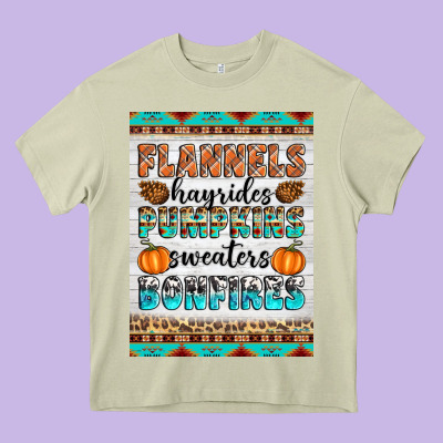 Flannels Hayrides Pumpkins Sweaters Bonfires Heavy Core Tee Designed By Artiststas