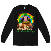 Black St. Patrick's Day Farm Animal Png Long Sleeve Tee - BundleAndBundleShop