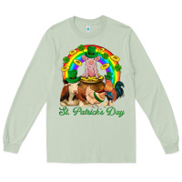 St. Patrick's Day Farm Animal Png Long Sleeve Tee | Teevron