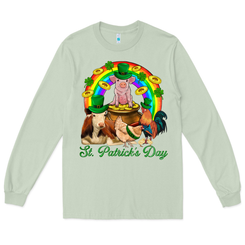 St. Patrick's Day Farm Animal Png Long Sleeve Tee by BundleAndBundleShop | Teevron