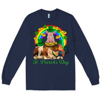Navy St. Patrick's Day Farm Animal Png Long Sleeve Tee - BundleAndBundleShop