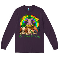 Plum St. Patrick's Day Farm Animal Png Long Sleeve Tee - BundleAndBundleShop