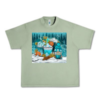 Oil Green winter coffee cups with gnome Urban Heavy Tee - NancyCooperArtShop